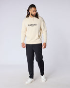 3D Emblem Relaxed Fit Hoodie - Oat
