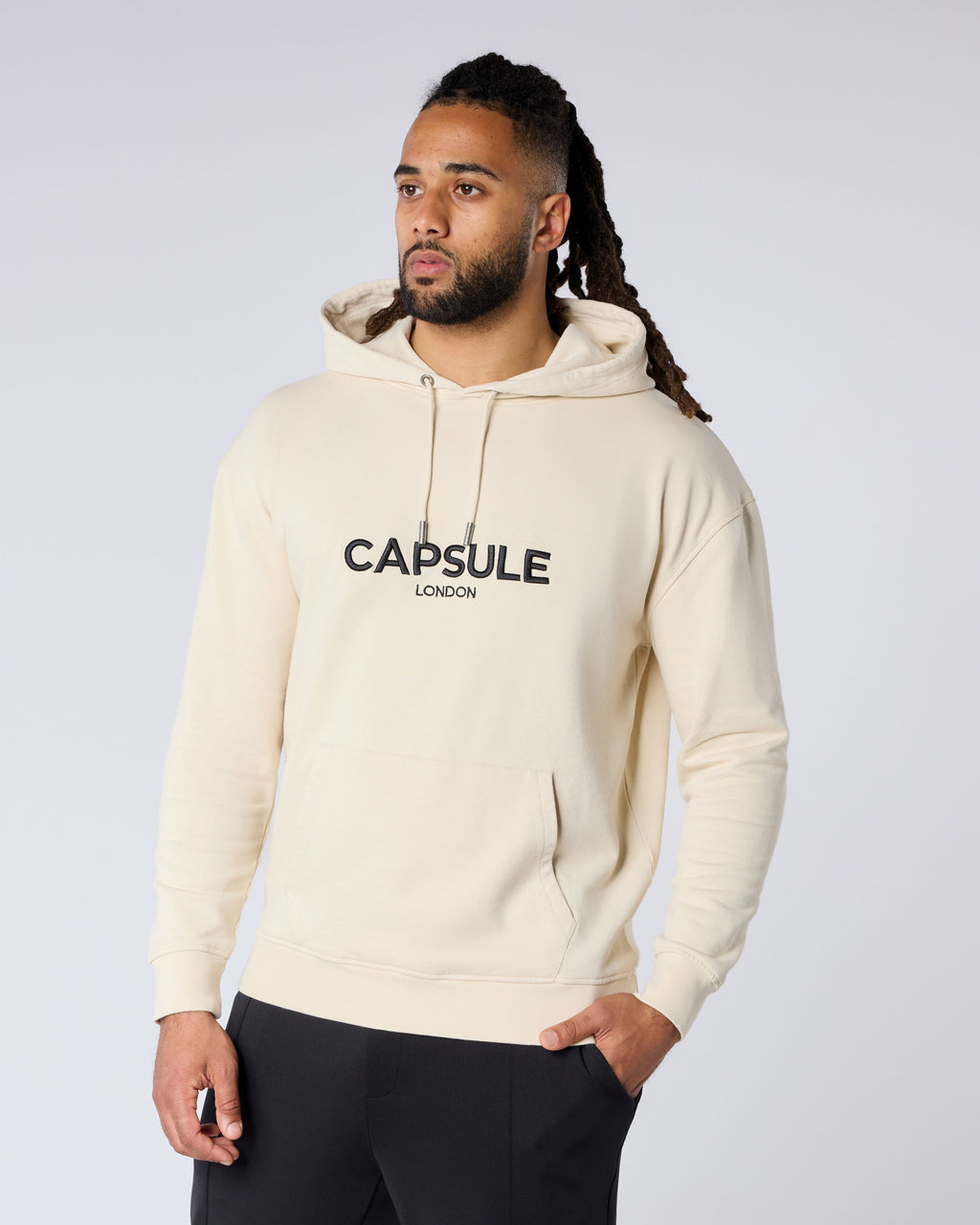 3D Emblem Relaxed Fit Hoodie - Oat