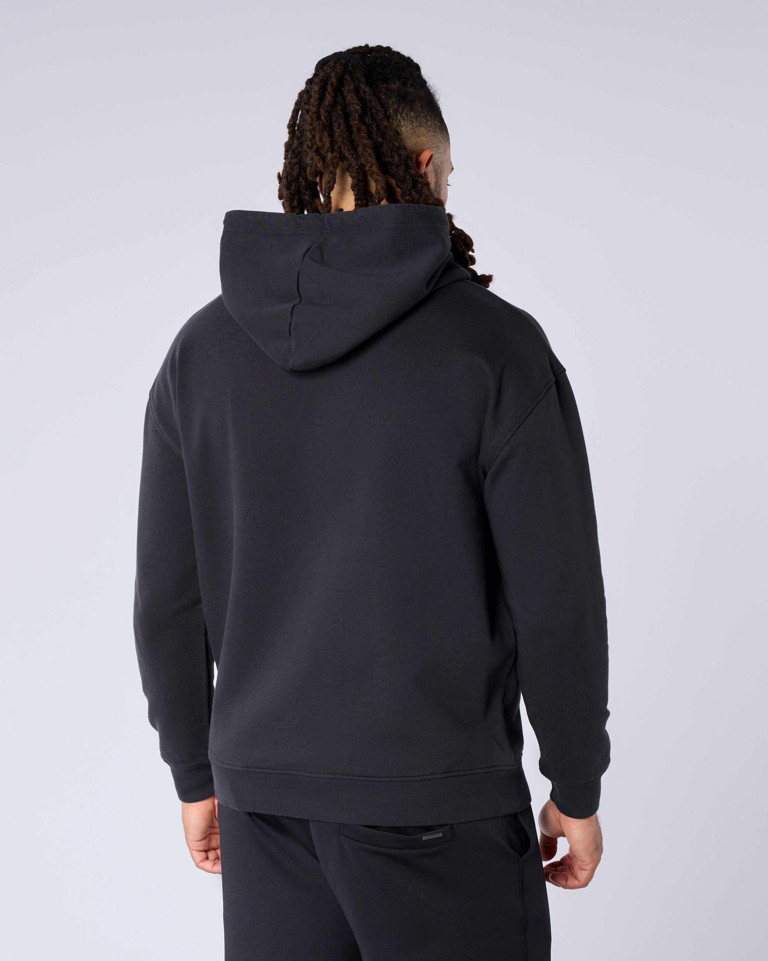 3D Emblem Relaxed Fit Hoodie - Black