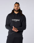 3D Emblem Relaxed Fit Hoodie - Black