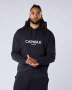 3D Emblem Relaxed Fit Hoodie - Black