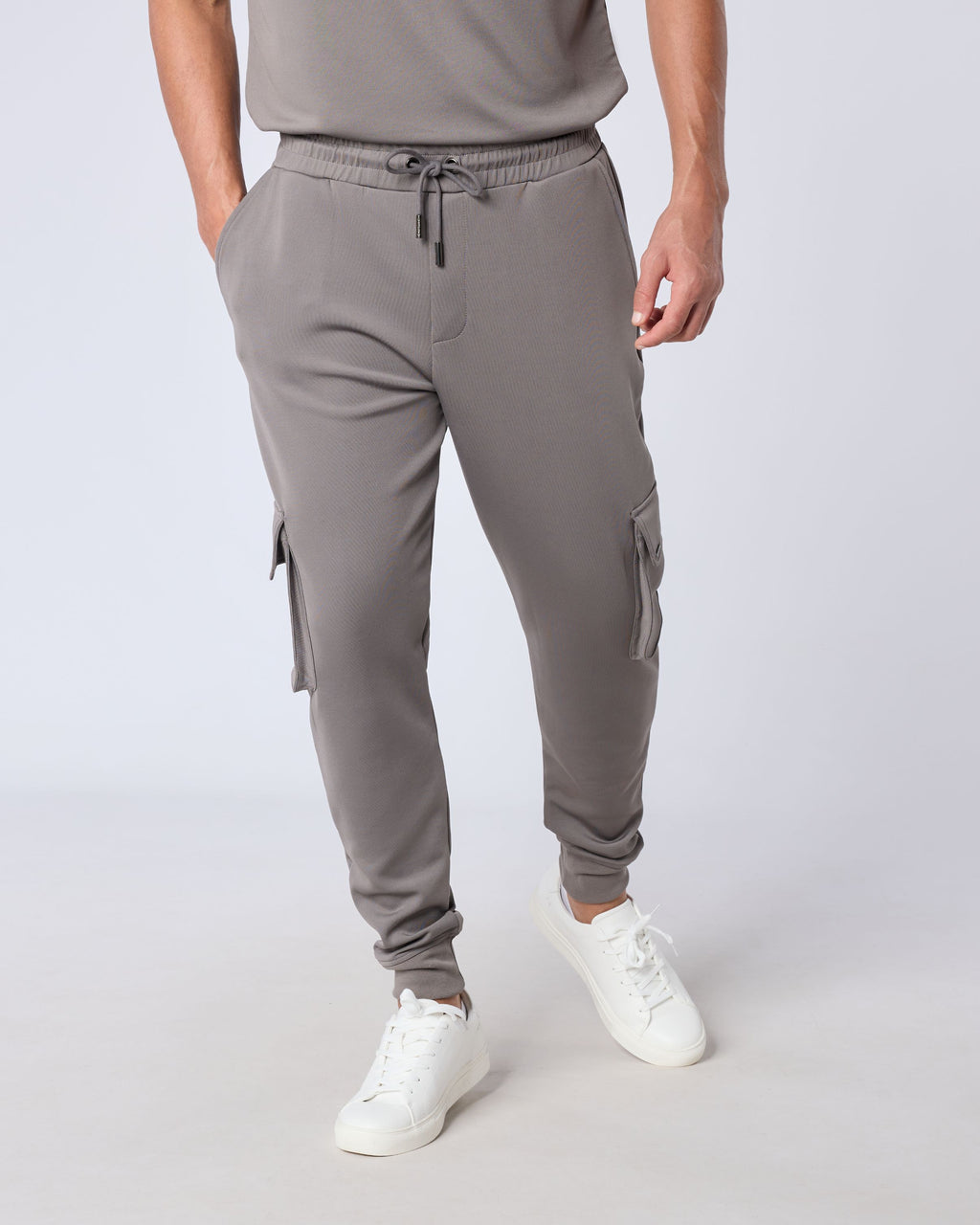 Arlo Regular Fit Cuffed Cargo Trouser - Charcoal
