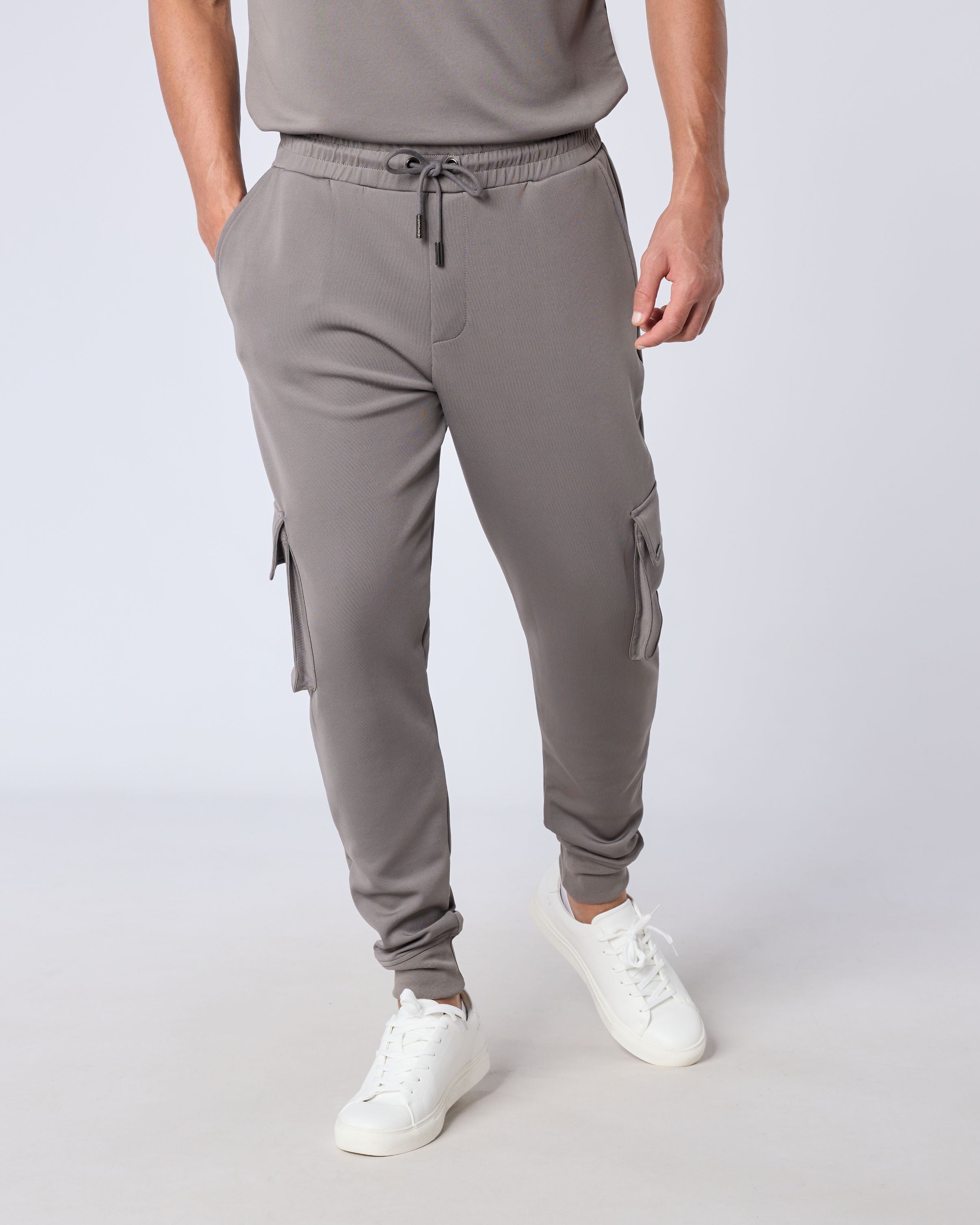 Arlo Regular Fit Cuffed Cargo Trouser - Charcoal