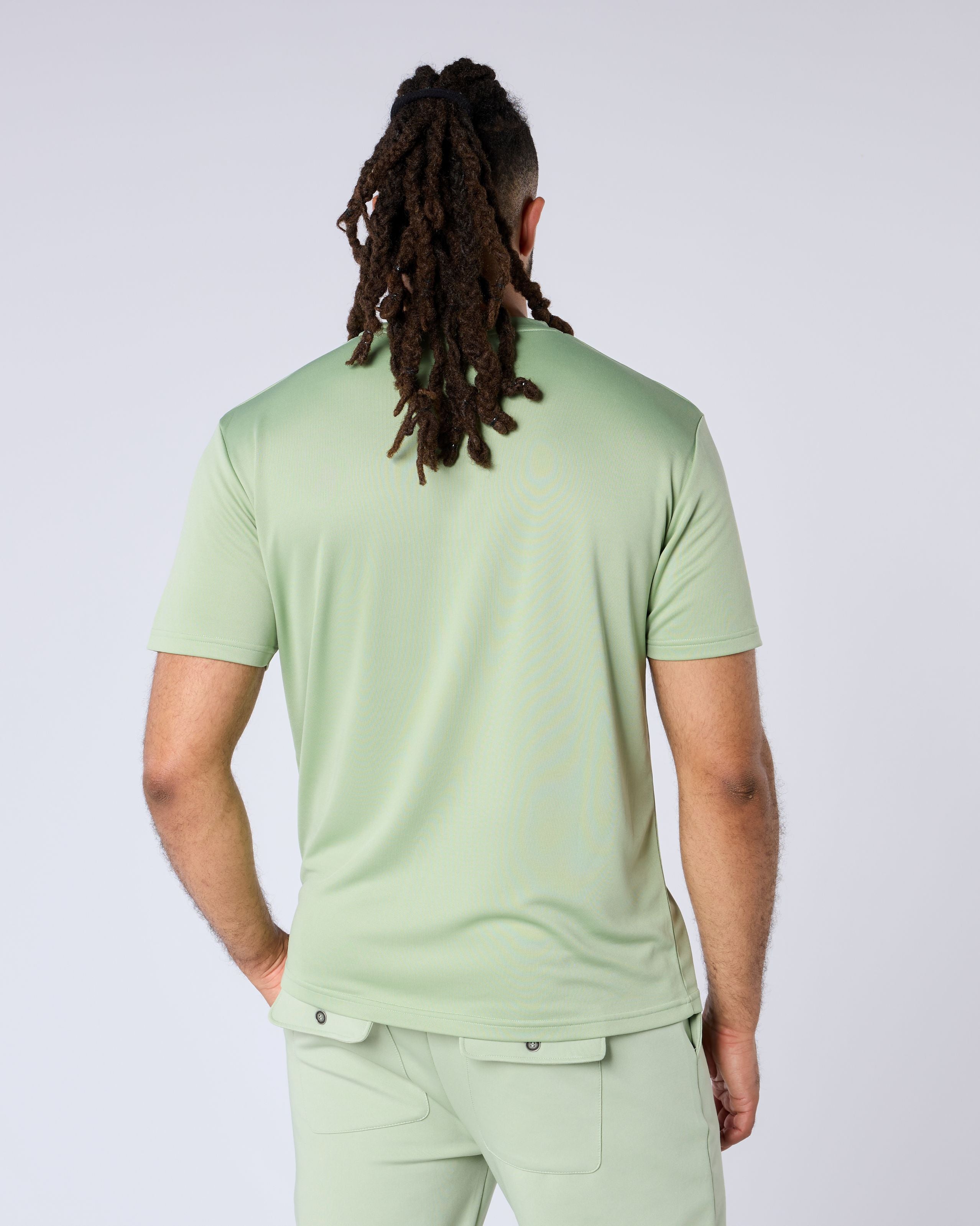 Celadon Regular Fit Pocketed T-Shirt - Green