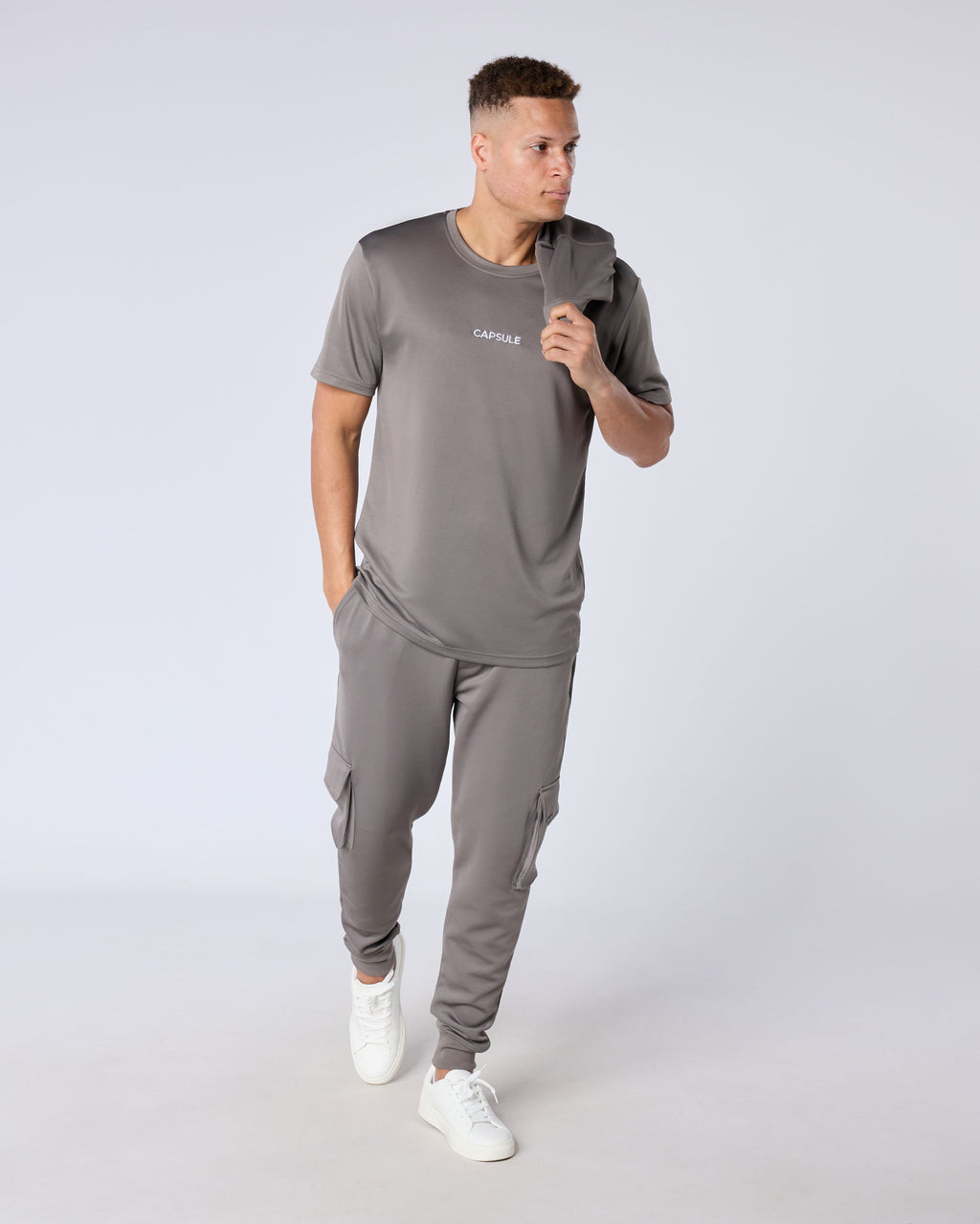 Arlo Regular Fit T-Shirt - Charcoal/White