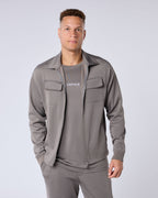 Arlo Zipped Regular Fit Overshirt - Charcoal