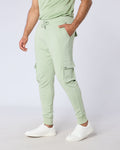 Celadon Regular Fit Cuffed Cargo Trouser - Green