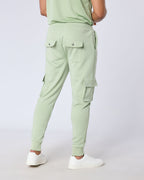 Celadon Regular Fit Cuffed Cargo Trouser - Green