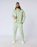 Celadon Regular Fit Cuffed Cargo Trouser - Green