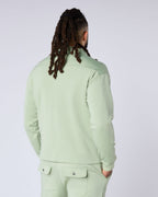 Celadon Zipped Regular Fit Overshirt - Green