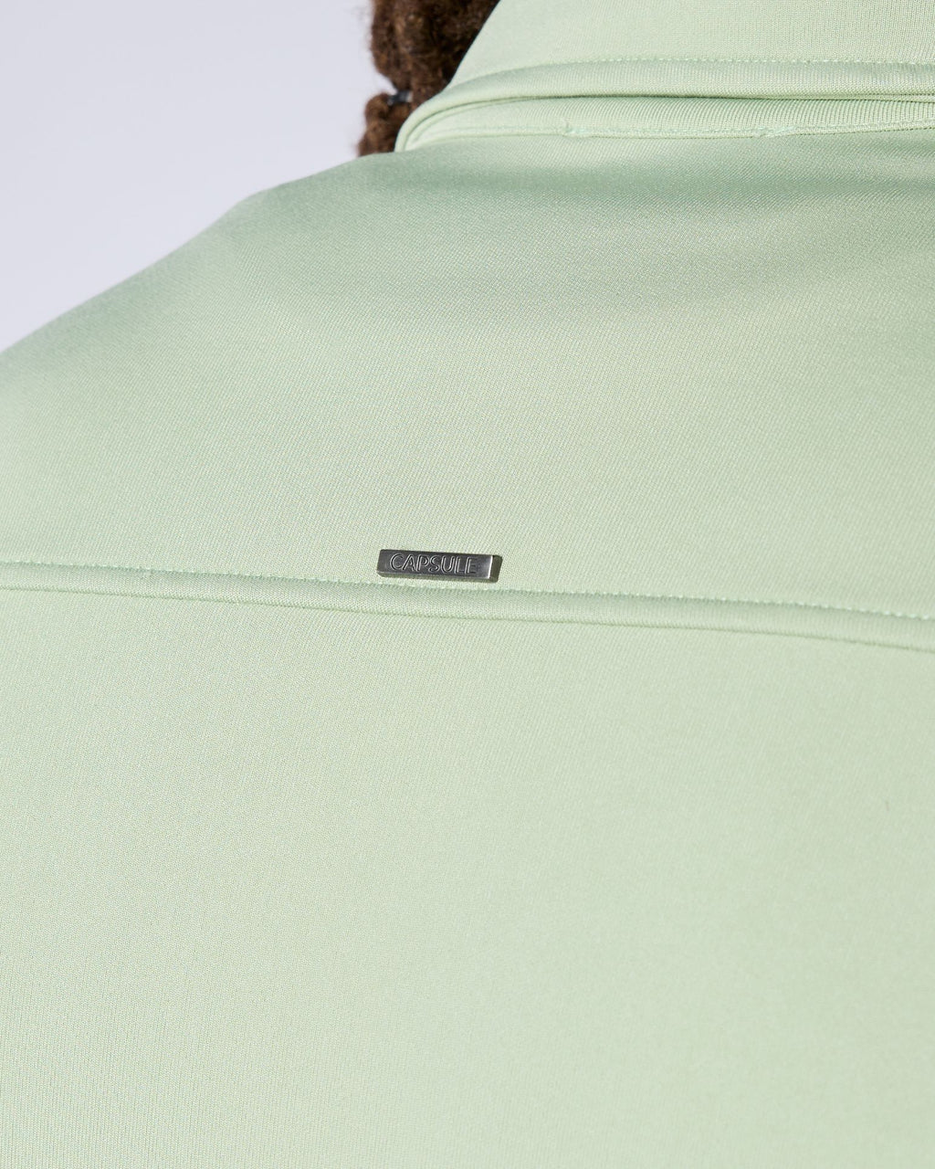 Celadon Zipped Regular Fit Overshirt - Green