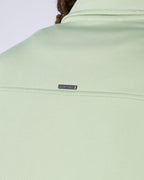 Celadon Zipped Regular Fit Overshirt - Green