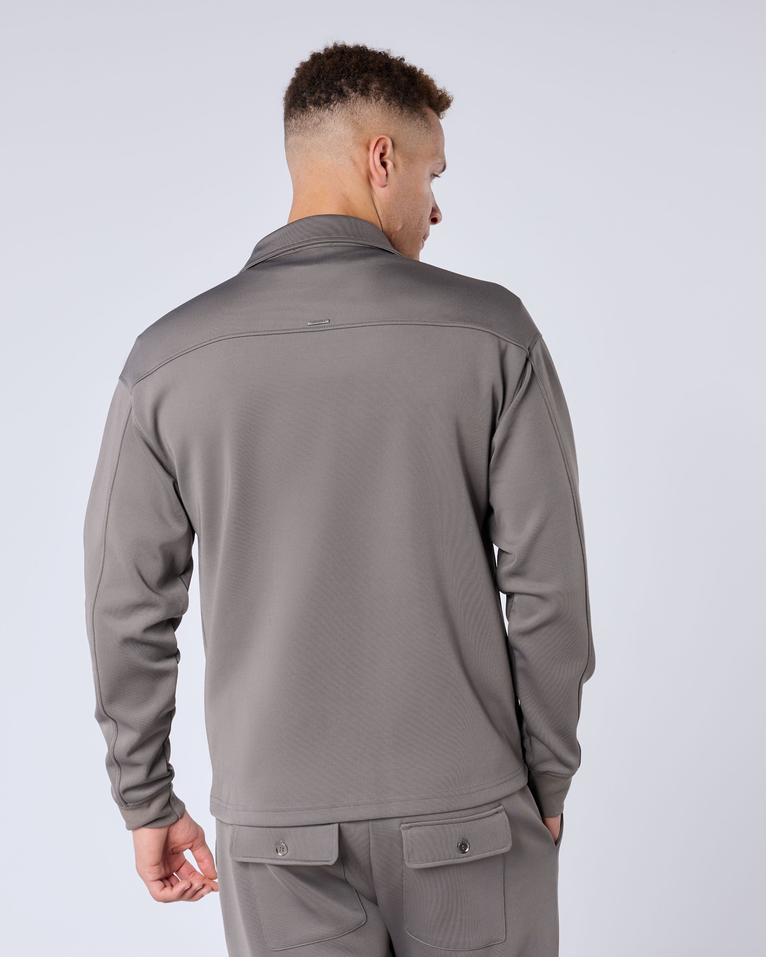 Arlo Zipped Regular Fit Overshirt - Charcoal